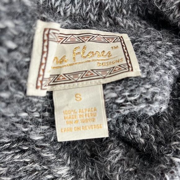 Mira Flores Y2K Cardigan Gray Size S One Button Long Sleeve Pure Alpaca Womens - Picture 10 of 12
